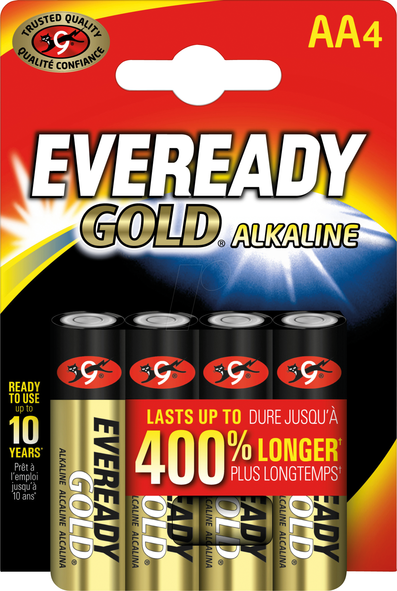 EVG 4XAA - Gold, Alkaline Batterie, AA (Mignon), 4er-Pack von Eveready
