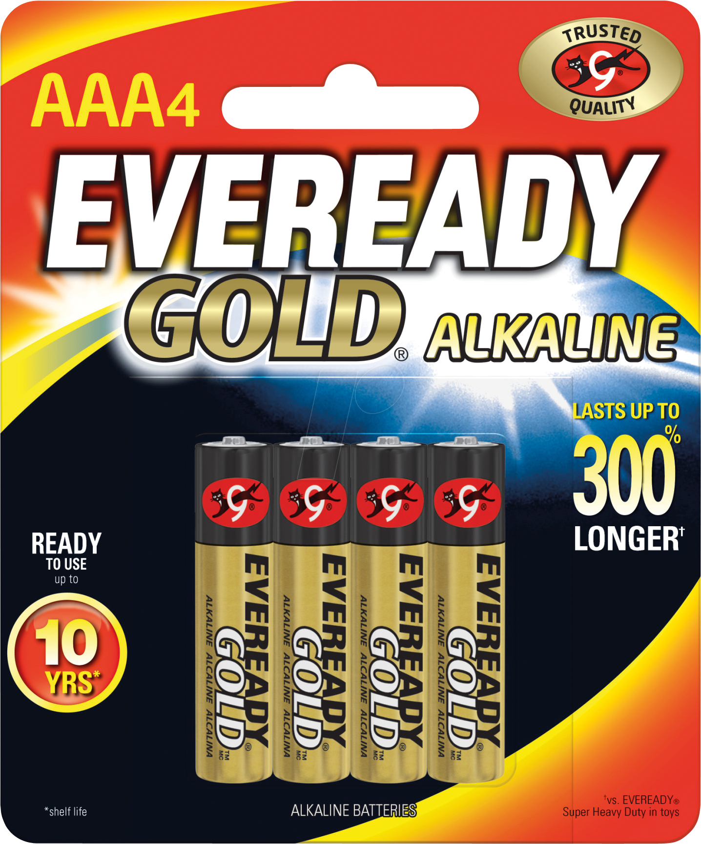 EVG 4XAAA - Gold, Alkaline Batterie, AAA (Micro), 4er-Pack von Eveready