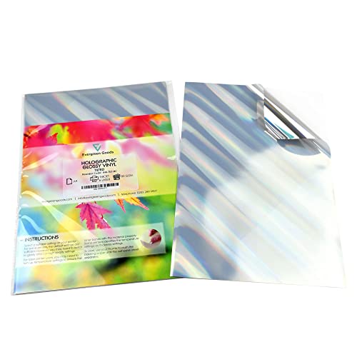 Evergreen Goods A4 selbstklebende selbstklebende Rückseite holografisches Silber-Vinyl, geneigtes Muster, Tintenstrahl- und Laserdrucker, 20 Stück von Evergreen Goods Ltd