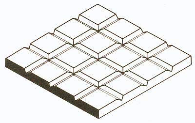 Gehwegplatten , 1x150x300 mm.Raster 3,2x3,2 mm, 1 Stück von Evergreen