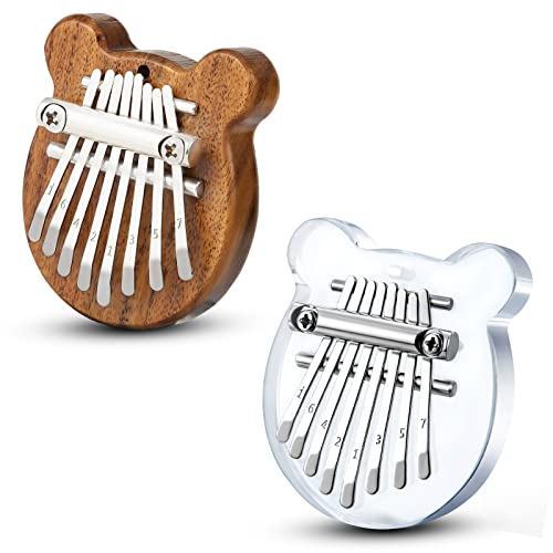 2 Pack Mini Kalimba Thumb Piano 8 Keys,Portable Solid Wood Mbira Finger Piano for Kids and Adults,Pocket Musical Gifts for Beginners w/Chain von Everjoys