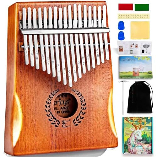 Kalimba Daumen Klavier 17 Schlüssel, Tragbare Fingerklavier -Marimbas Mit Tragensack, Schnelles Songbook, Tuning Hammer, alles in Einem Kit von Everjoys