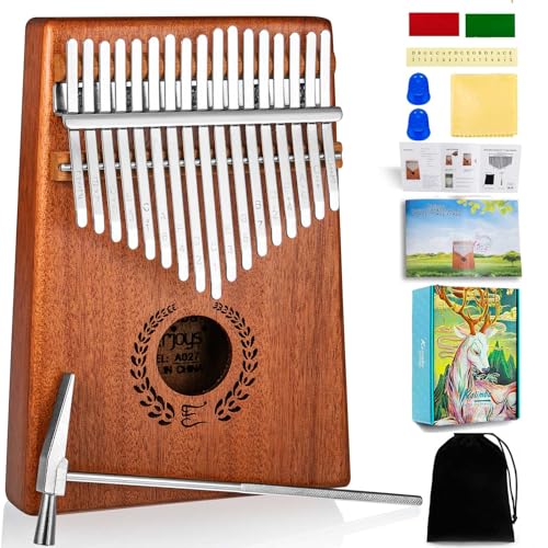 Kalimba Daumen Klavier 17 Schlüssel, Tragbare Fingerklavier -Marimbas Mit Tragensack, Schnelles Songbook, Tuning Hammer, alles in Einem Kit von Everjoys