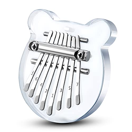 Mini Kalimba Thumb Piano 8 Keys,Portable Solid Wood Mbira Finger Piano for Kids and Adults,Pocket Musical Gifts for Beginners w/Chain von Everjoys