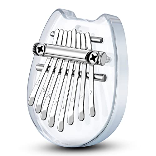 Mini Kalimba Thumb Piano 8 Keys,Portable Solid Wood Mbira Finger Piano for Kids and Adults,Pocket Musical Gifts for Beginners w/Chain von Everjoys