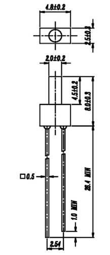 Everlight Opto 103SDRD/S530-A3 LED bedrahtet Rot Zylindrisch 2mm 25 mcd 130° 20mA 2V von Everlight Opto