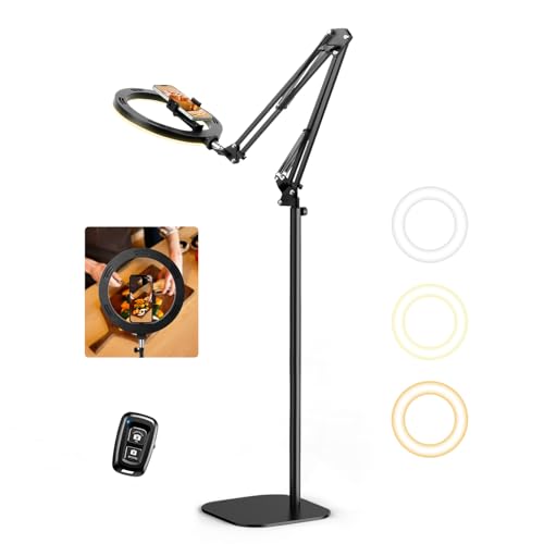 Neuest Ringlicht Overhead mit Stativ Handy,Evershop 10” Handy Stativ mit Ringlicht Ringlampe Ringleuchte Lichtring mit Fernbedienung,LED Ring Light für YouTube Tiktok Smartphone Laptop Videokonferenz Neuest Ringlicht Overhead mit Stativ Handy,Evershop 10” Handy Stativ mit Ringlicht Ringlampe Ringleuchte Lichtring mit Fernbedienung,LED Ring Light für YouTube Tiktok Smartphone Laptop Videokonferenz von Evershop