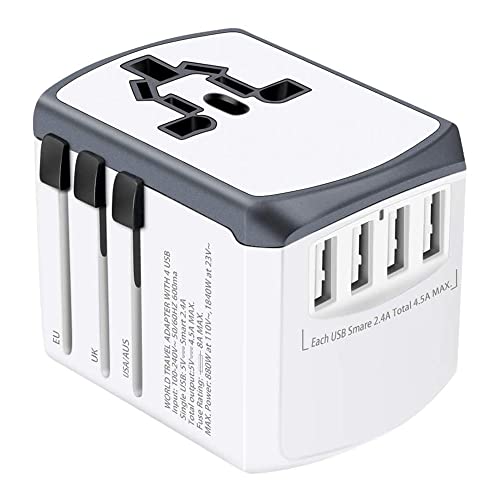Reisestecker Weltweit 224+ Ländern Universal Travel Adapter mit USB und AC Steckdosenadapter Internationale Reiseadapter für USA England Australien Europa Deutschland China Thailand Usw von Evershop