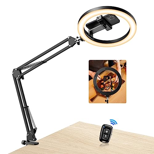 Evershop Ringlicht mit Stativ Handy Overhead,10” Ring Light mit Fernsteuerung Ringleuchte Flexibel Streaming Tisch Laptop Licht 3Lichtfarben+10 Helligkeiten 360°Drehbar Beleuchtung für Tiktok YouTube Evershop Ringlicht mit Stativ Handy Overhead,10” Ring Light mit Fernsteuerung Ringleuchte Flexibel Streaming Tisch Laptop Licht 3Lichtfarben+10 Helligkeiten 360°Drehbar Beleuchtung für Tiktok YouTube von Evershop