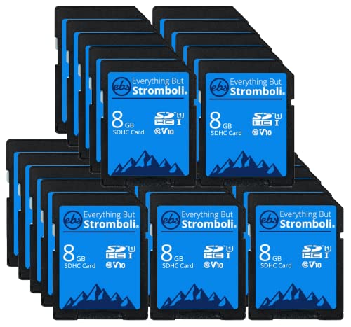 Everything But Stromboli 8 GB SD-Karte (25 Stück) Geschwindigkeitsklasse 10 UHS-1 U1 C10 8G SDHC Speicherkarten für kompatible Digitalkamera, Computer, Trail-Kameras von Everything But Stromboli
