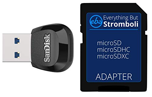 SanDisk MobileMate USB 3.0 Reader (SDDR-B531-GN6NN) Speicherkartenleser für MicroSD-Karte – Bündel mit (1) Alles außer Stromboli Micro auf SD-Adapter von Everything But Stromboli