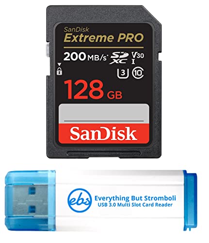 SanDisk SDXC Extreme Pro Speicherkarte-Set, 128 GB, funktioniert mit spiegelloser Sony-Alpha-Kamera a6000 (ILCE-6000) (SDSDXXD-128G-GN4IN) Bundle mit 1 Everything But Stromboli 3.0 Micro- und von Everything But Stromboli