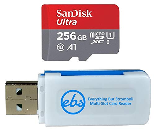 SanDisk Ultra-MicroSD-Karte für Lenovo Tablet funktioniert mit M10 Plus, Tab M10, M8, Tab M8 HD (SDSQUA4-256G-GN6MN) Class 10 Bundle mit (1) Everything But Stromboli SD & Micro SDXC Speicherkartenleser von Everything But Stromboli