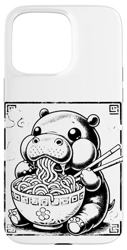 Hippo Eating Ramen Nudeln Japanisch Ukiyo-e Stil Hülle für iPhone 15 Pro Max von Everything Is Currency