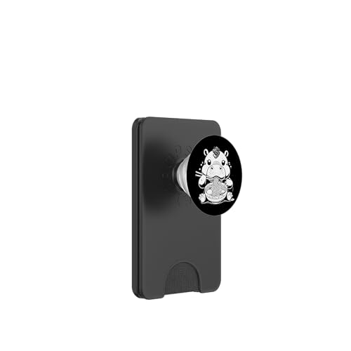Niedliches Nilpferd isst Ramen-Nudeln im Ukiyo-e-Stil PopSockets PopWallet für MagSafe von Everything Is Currency
