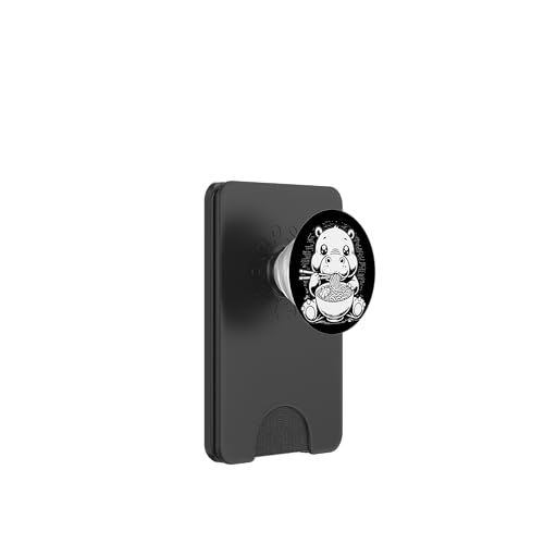 Niedliches Nilpferd isst Ramen-Nudeln im Ukiyo-e-Stil PopSockets PopWallet für MagSafe von Everything Is Currency