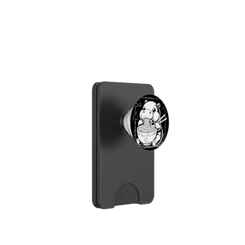 Niedliches Nilpferd isst Ramen-Nudeln japanischer Ukiyo-e-Stil PopSockets PopWallet für MagSafe von Everything Is Currency