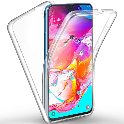 EVETANE Schutzhülle für Samsung Galaxy A70 360 ° Rundumschutz vorne hinten Silikon transparent von Evetane