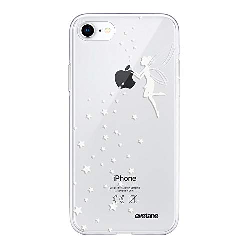 Evetane - Schutzhülle aus Silikon, kompatibel mit iPhone 7/8/iPhone SE 2020/2022 – Rundumschutz 360, dünn und transparent – Vorder- und Rückseite – hohe Festigkeit – weiße Fee von Evetane
