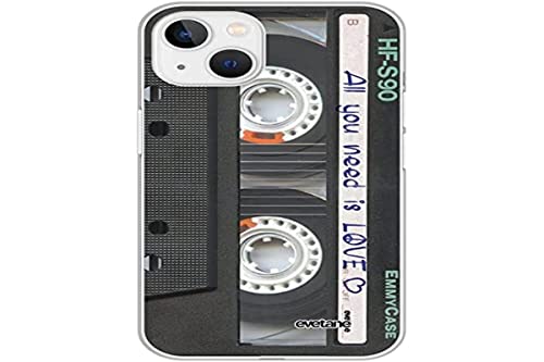 Evetane Ultra widerstandsfähige, weiche Silikonhülle, kompatibel mit iPhone 13 Mini, transparente Kassette, modisches Design von Evetane