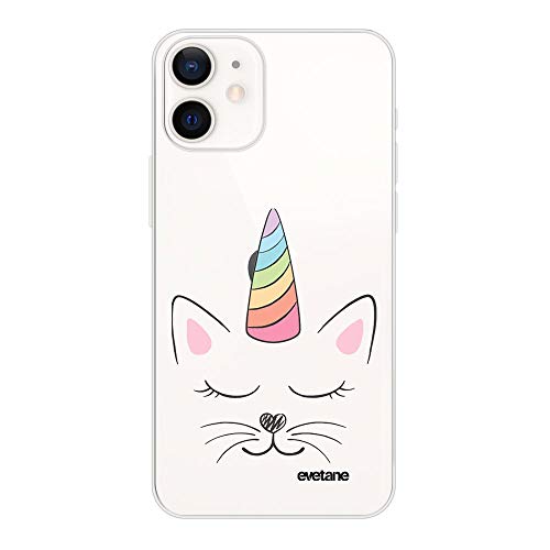 Schutzhülle für iPhone 12 Mini, Motiv Katze Einhorn von Evetane