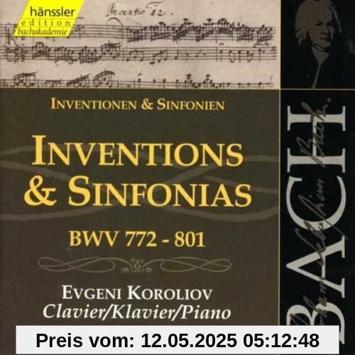 Edition Bachakademie Vol. 106 (Inventionen und Sinfonien Bwv 772-801) von Evgeni Koroliov