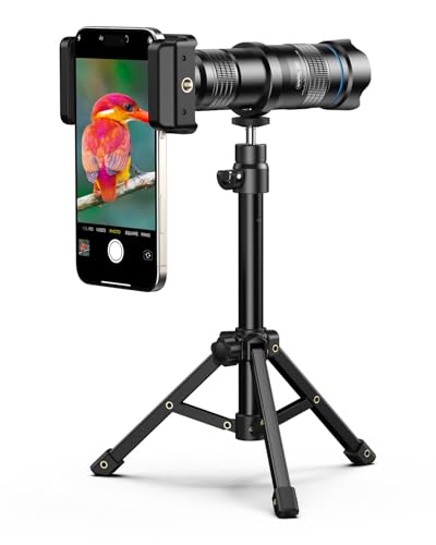 28x HD Teleobjektiv mit Smartphone-Stativ für iPhone, Samsung, Pixel, OnePlus und Huawe von Evil eye