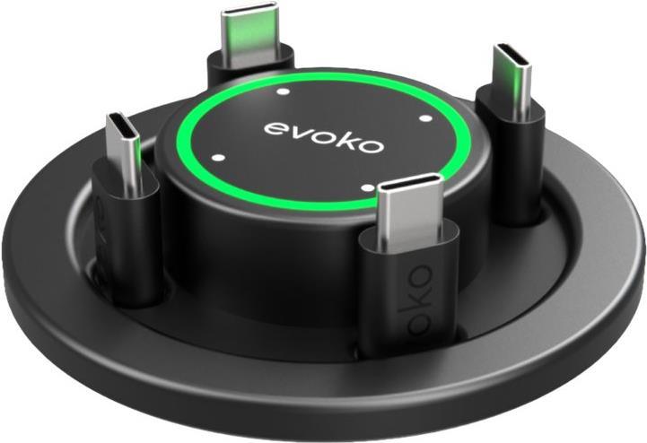 Evoko Der Delo Connection Manager ist ein innovativer Screen-Sharing-Hub mit integrierter Ladefunktion, Kabelmanagement und Steuerung der Konferenzraumger�te:-Zuverl�ssige und schnelle Verbindung-Stabile Verbindung mit fl�ssigem Videostream-Einf (ECM1001EU) von Evoko