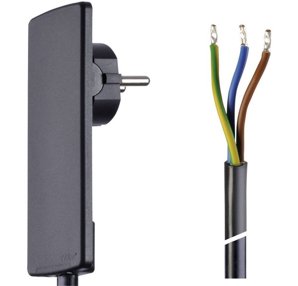 Evoline Anschlusskabel 1.5 m mit Flachstecker Stromkabel, (1.50 cm) von Evoline