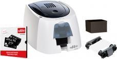 Edikio ACCESS Guest solution, einseitig, 12 Punkte/mm (300dpi), USB Kartendrucker, einseitig, Thermotransfer, Auflösung: 12 Punkte/mm (300dpi), USB, inkl.: Kabel (USB), Netzteil, Netzkabel (EU), Design Software, 100 Karten, Farbband (EA2U0000BS-BS011) von Evolis