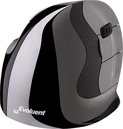 Evoluent VerticalMouse D Kabellose USB Maus für Rechtshänder, Größe M, VMDMW, Schwarz, Silber, Grau, Medium von Evoluent