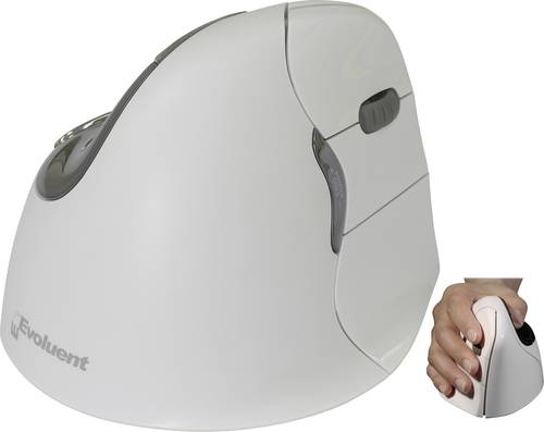 Evoluent VerticalMouse4 VM4RB Mac Ergonomische Maus Bluetooth® Optisch Weiß, Silber 6 Tasten 2800 von Evoluent