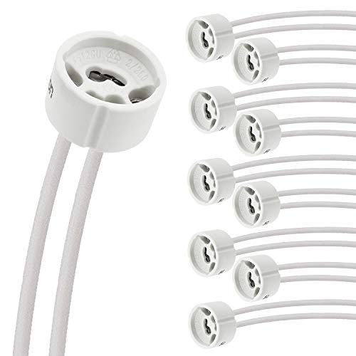 Evolution GU10 Fassung mit Kabel für LED- und Halogenlampen | GU10 Einbaurahmen, LED fassung 230V | Hitzebeständig Keramischer Sockel mit Silikongeschütztem CSA Kabel | 50er Set Evolution GU10 Fassung mit Kabel für LED- und Halogenlampen | GU10 Einbaurahmen, LED fassung 230V | Hitzebeständig Keramischer Sockel mit Silikongeschütztem CSA Kabel | 50er Set von Evolution