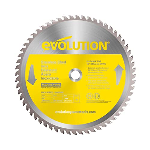 Evolution Power Tools Sägeblatt 355mm Edelstahlschneidklinge, für Kreissäge und Kappsäge | TCT Metallkreissägeblatt / Metallsägeblatt zum Schneiden von Metall, Edelstahl | S355TCT-90CS Evolution Power Tools Sägeblatt 355mm Edelstahlschneidklinge, für Kreissäge und Kappsäge | TCT Metallkreissägeblatt / Metallsägeblatt zum Schneiden von Metall, Edelstahl | S355TCT-90CS von Evolution