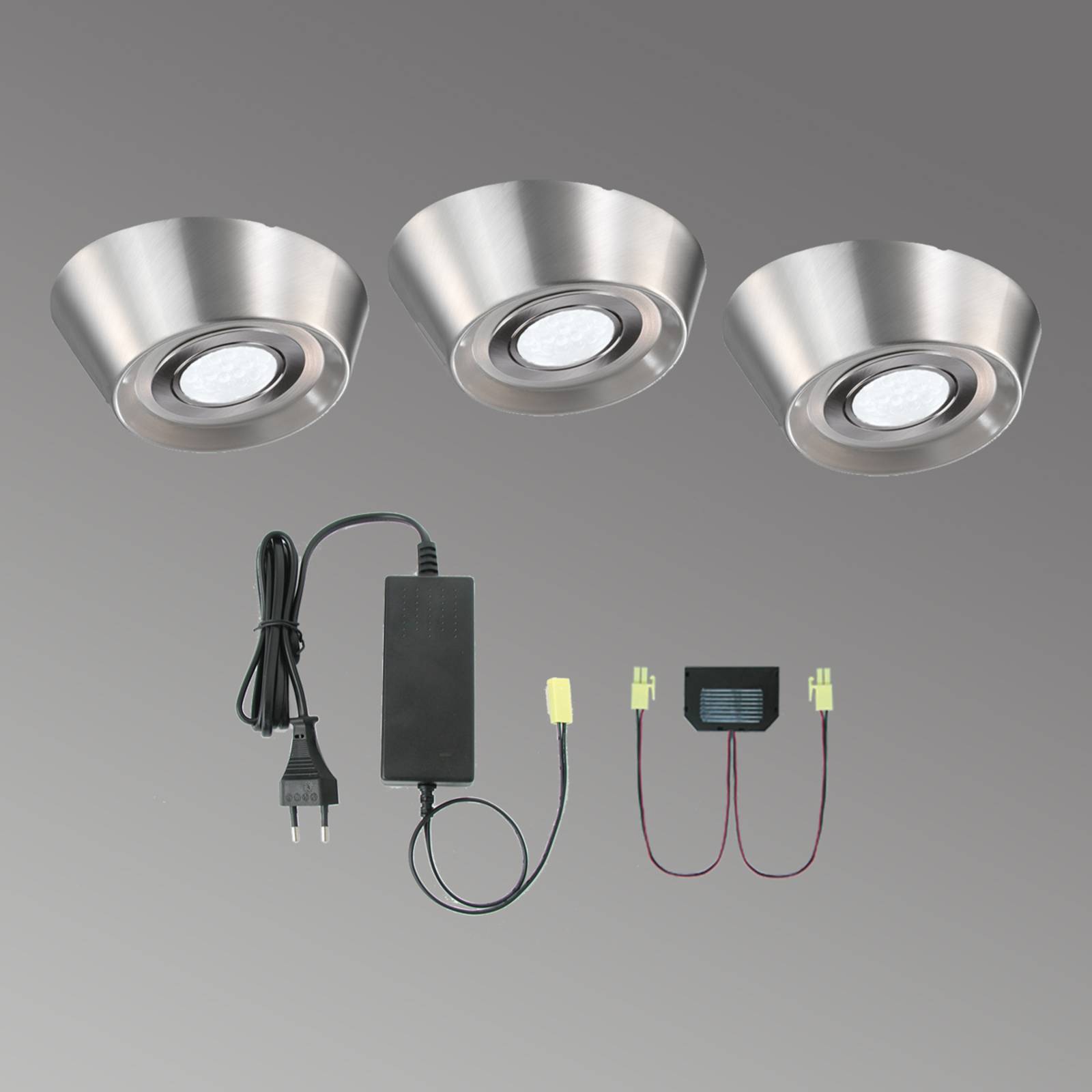 3-er Set LED-Unterbauleuchten PAL CF, 12 cm Ø 3-er Set LED-Unterbauleuchten PAL CF, 12 cm Ø von Evotec