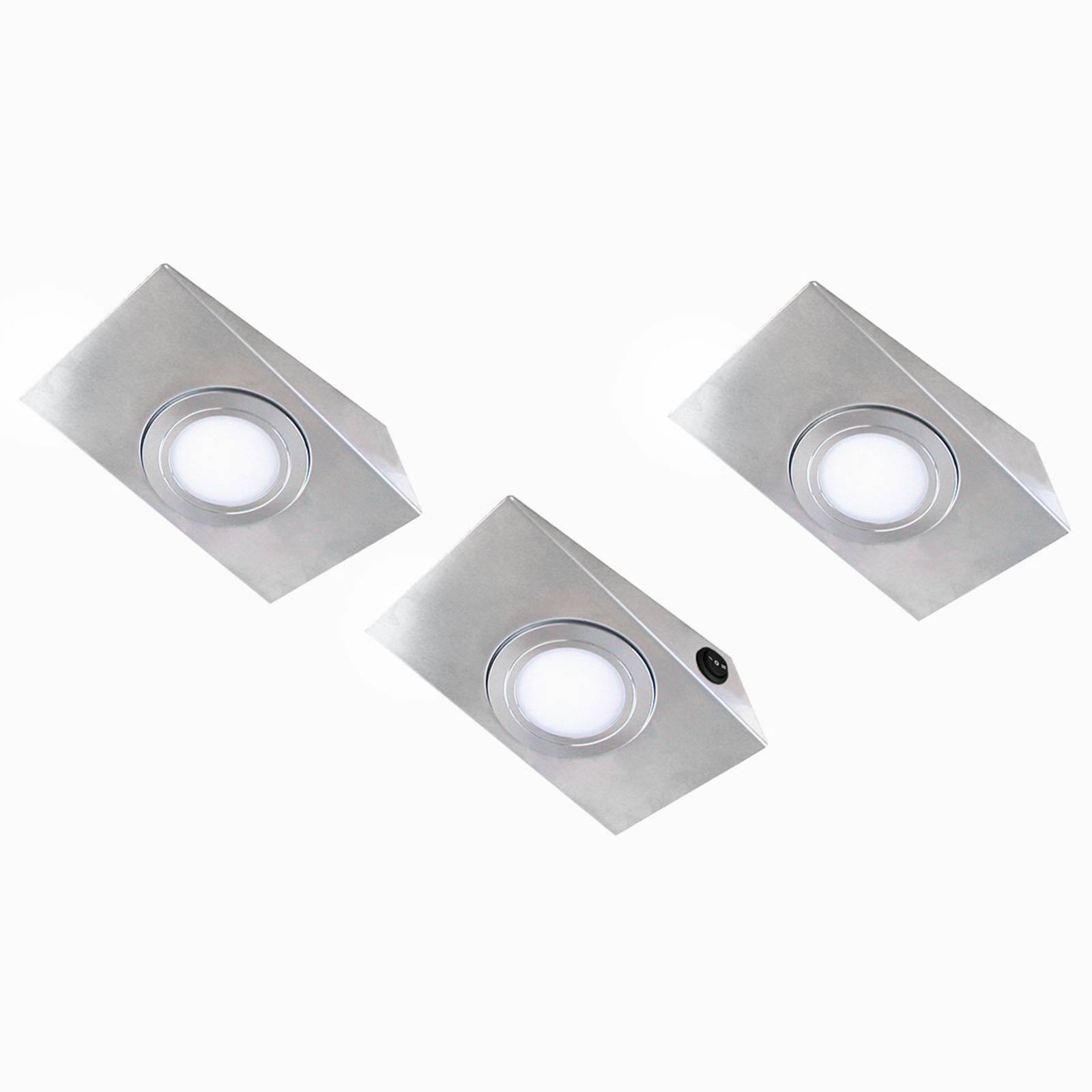 3er LED-Unterbauleuchte Keili, 2-Stufen-Schalter von Evotec