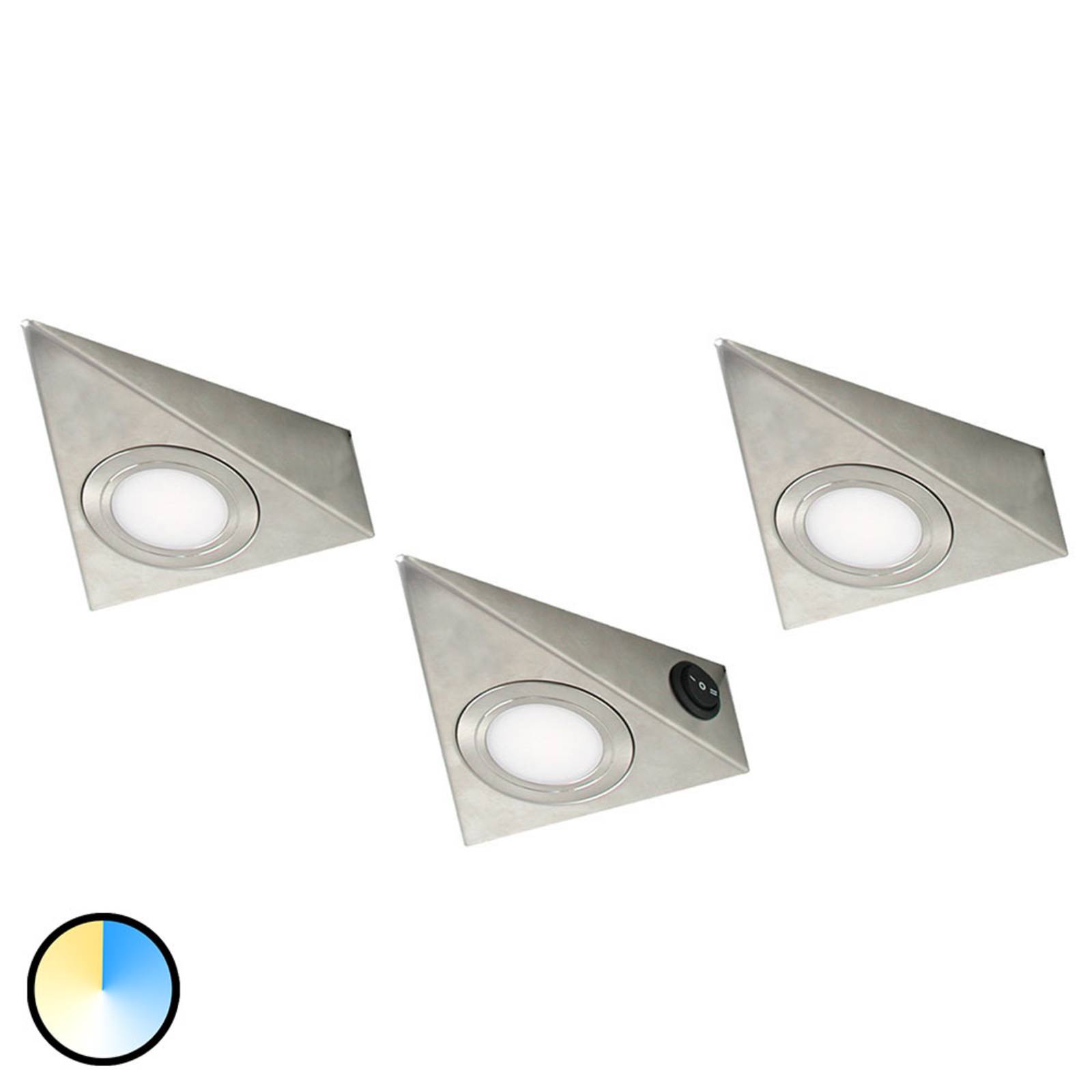 Dreieckige LED-Unterbauleuchte CS, 3er Set Dreieckige LED-Unterbauleuchte CS, 3er Set von Evotec