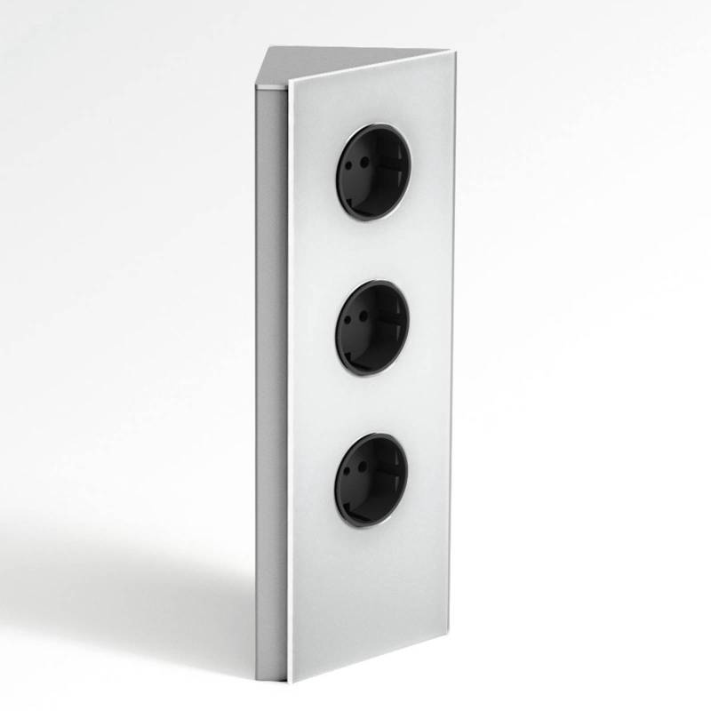 Edelstahl-Steckdosenleiste Power, 3er, Dreieck von Evotec