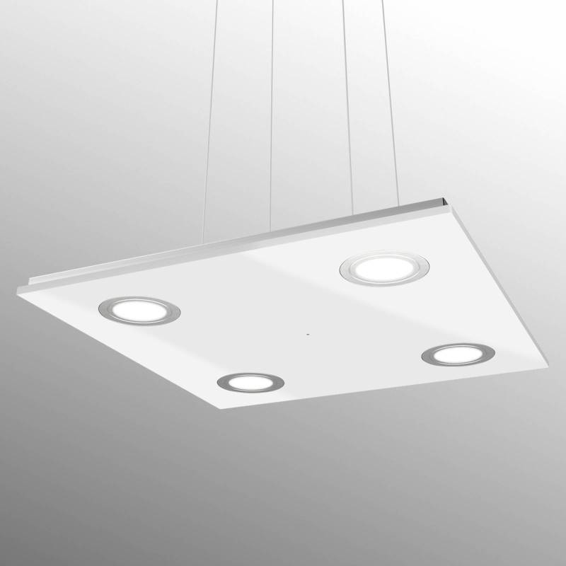 Quadratische LED-Hängeleuchte Pano, weiß von Evotec