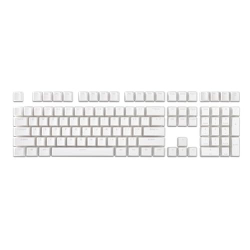 Evvmnaks 1 Set Pudding-Tastatur-Hutbox, mechanische Tastatur, doppelte Haut, Milch, transparente Tastenkappe, Spiel-Tastaturkappe (weiß) von Evvmnaks