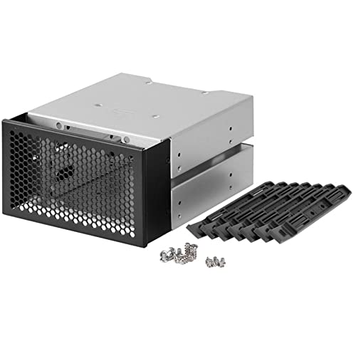 Trjgtas 3,5 HDD Käfig Rack Festplatte Tray Festplattenkäfig Unterstützung 3 HDD Festplatten (Metall, Schwarz/Silber, CD-R) von Ewbob