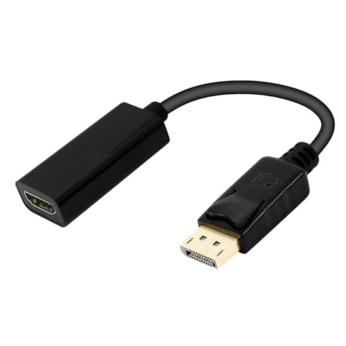 Ewent DisplayPort-auf-HDMI-Adapter 4K, DP-Stecker auf HDMI-Buchse, vergoldete Anschlüsse, DP-Adapter für 4K TV HDTV Monitor Projektoren etc, 0,15 m von Ewent