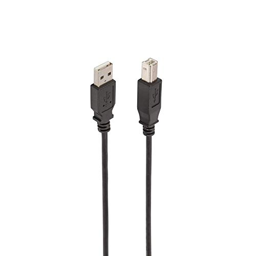 Ewent EC1006 Kabel USB 2.0 Typ A/männlich zu B/Männlich, doppelt geschirmt AWG 28 in Kupfer, Rata-Übertragungsrate bis 480 Mbit, Schwarz 5.00 m schwarz von Ewent