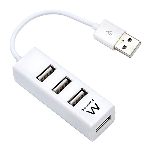 Ewent EW1122 USB 2.0 Hub, 4 USB 2 Ports 480 MBps, 12 cm Kabel, Weiß von Ewent