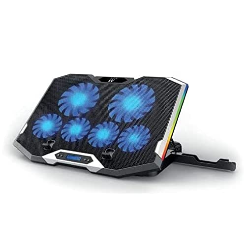Ewent EW1260 – Ständer und Lüfter für Notebooks, leise, 6 einstellbare Geschwindigkeiten, für Laptops bis zu 17 Zoll, LCD-Display, 2 USB-Anschlüsse, 7 LED-Leuchten, ergonomisches Design, Schwarz Ewent EW1260 – Ständer und Lüfter für Notebooks, leise, 6 einstellbare Geschwindigkeiten, für Laptops bis zu 17 Zoll, LCD-Display, 2 USB-Anschlüsse, 7 LED-Leuchten, ergonomisches Design, Schwarz von Ewent