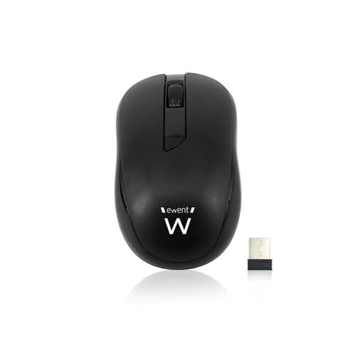 Ewent EW3223 Funkmaus mit optischem Sensor 1000 dpi, Nano-USB-Empfänger, Schwarz Ewent EW3223 Funkmaus mit optischem Sensor 1000 dpi, Nano-USB-Empfänger, Schwarz von Ewent