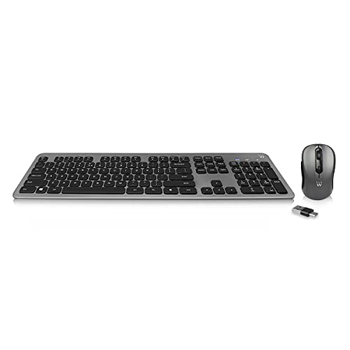 Ewent EW3263 - Tastatur und Maus Kabellos - Volltastatur mit 13 Multimediatasten - Geräuscharm und Niedrigprofil - Energiesparsystem - Farbe Schwarz von Ewent