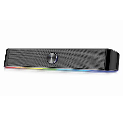 Ewent EW3525 Soundbar für Gaming - RGB-Beleuchtung - kabelgebundener Lautsprecher - mit USB-Anschluss und Bluetooth-Verbindung, Stereo-Lautsprecher von Ewent