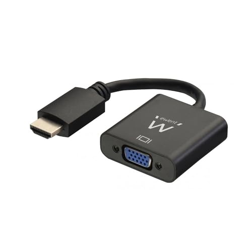 Ewent EW9864-HDMI auf VGA (Stecker auf Buchse) Adapter für Computer, Desktop, Laptop, PC, Monitor, Projektor, HDTV, Chromebook, Raspberry Pi, Roku, Xbox und mehr – Schwarz von Ewent