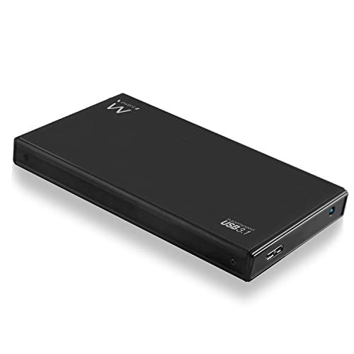 Ewent Festplattengehäuse 2,5 Zoll,USB Typ A 3.2 Gen1 (USB 3.0) bis zu 5Gbit/s,Externes Festplattengehäuse,SATA III/UASP-Gehäuse,9,5mm und 7mm Aluminium SSD HDD Gehäuse,Schwarz von Ewent